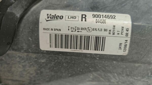 FARO DELANTERO DERECHO 90014692 OPEL CORSA AÑO 12 - Imagen 2