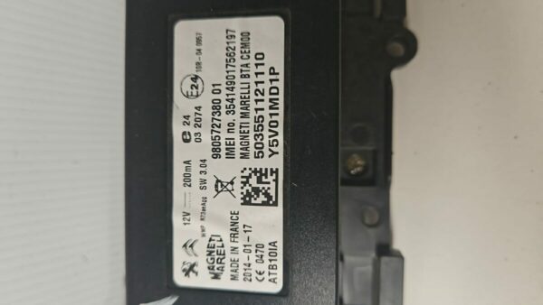 MODULO ELECTRONICO 980572738001-503551121110 PEUGEOT 208 AÑO 2014 - Imagen 2