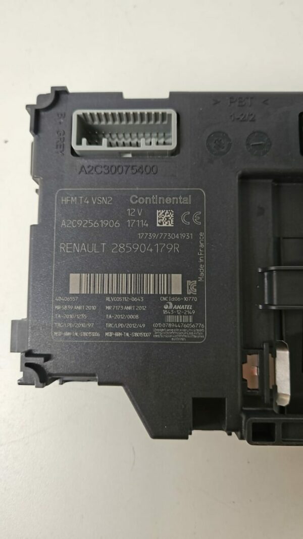 MODULO ELECTRONICO A2C92561906/285904179R RENAULT CLIO AÑO 2017 - Imagen 3