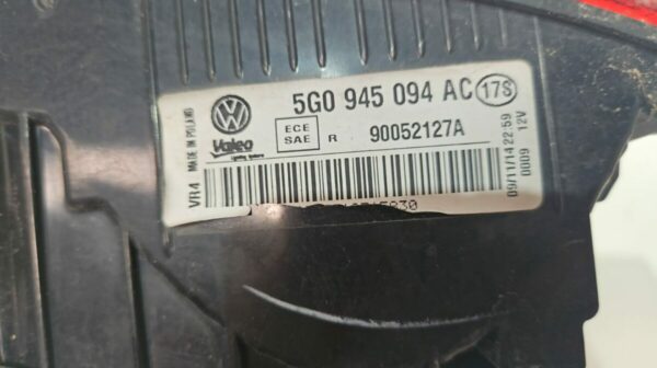 PILOTO TRASERO DERECHO VOLKSWAGEN GOLF VII AÑO 2015 5 PUERTAS - Imagen 3